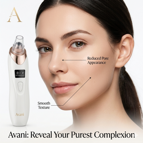 Close-up lifestyle photo of Avani Puré Pore Vacuum in use